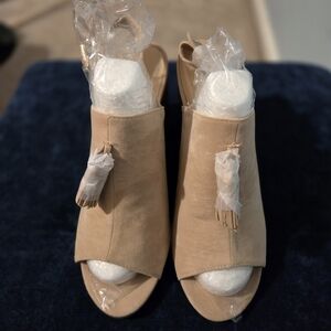 Ashley Stewart Tan Suede Mules